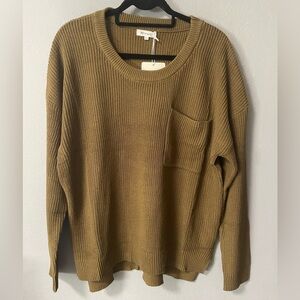 NWT Miracle Cotton Crew Neck Long Sleeves Olive Sweater. Size M/L